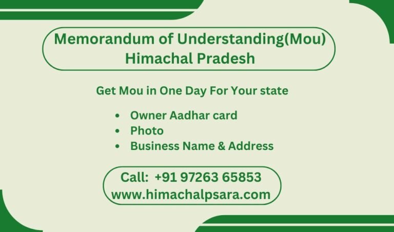 Memorandum of Understanding(Mou) Himachal Pradesh