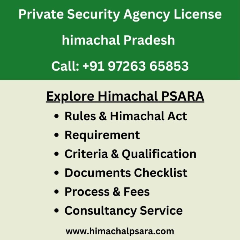 Private Security Agency License Himachal